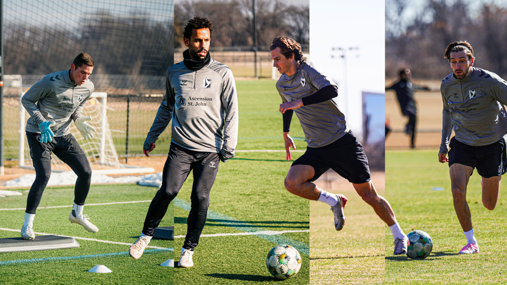 Images of Alex Tambakis, Bruno Lapa, Bailey Sparks, and Jeorgio Kocevski to preview the 2026 FC Tulsa Roster